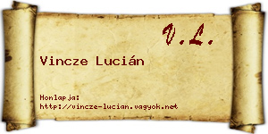 Vincze Lucián névjegykártya
