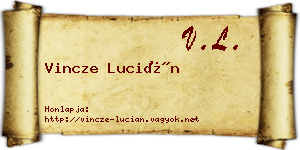 Vincze Lucián névjegykártya